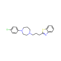 Clc1ccc(N2CCCN(CCCc3nc4ccccc4s3)CC2)cc1 ZINC000073200411