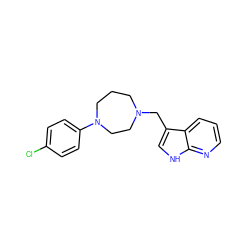 Clc1ccc(N2CCCN(Cc3c[nH]c4ncccc34)CC2)cc1 ZINC000096305015