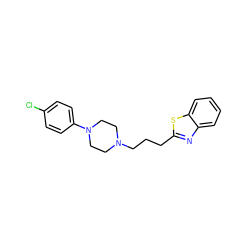 Clc1ccc(N2CCN(CCCc3nc4ccccc4s3)CC2)cc1 ZINC000084670345