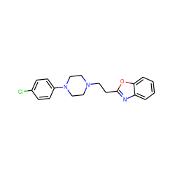 Clc1ccc(N2CCN(CCc3nc4ccccc4o3)CC2)cc1 ZINC000169350282