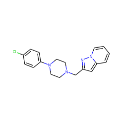 Clc1ccc(N2CCN(Cc3cc4ccccn4n3)CC2)cc1 ZINC000052541476