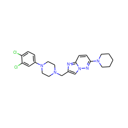 Clc1ccc(N2CCN(Cc3cn4nc(N5CCCCC5)ccc4n3)CC2)cc1Cl ZINC000036216611