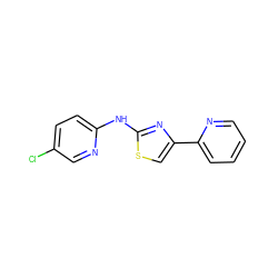 Clc1ccc(Nc2nc(-c3ccccn3)cs2)nc1 ZINC000000613579