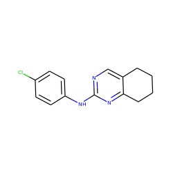 Clc1ccc(Nc2ncc3c(n2)CCCC3)cc1 ZINC000072443559