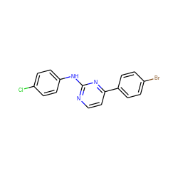 Clc1ccc(Nc2nccc(-c3ccc(Br)cc3)n2)cc1 ZINC000072443546