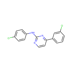 Clc1ccc(Nc2nccc(-c3cccc(Cl)c3)n2)cc1 ZINC000035857162