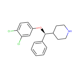 Clc1ccc(O[C@H](c2ccccc2)C2CCNCC2)cc1Cl ZINC000013530966