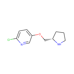 Clc1ccc(OC[C@@H]2CCCN2)cn1 ZINC000013777654