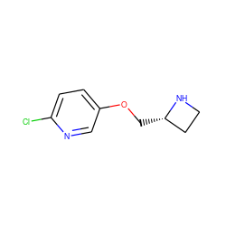 Clc1ccc(OC[C@H]2CCN2)cn1 ZINC000003959783