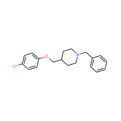 Clc1ccc(OCC2CCN(Cc3ccccc3)CC2)cc1 ZINC000000014948