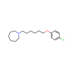 Clc1ccc(OCCCCCCN2CCCCCC2)cc1 ZINC000653787243