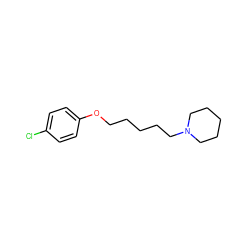 Clc1ccc(OCCCCCN2CCCCC2)cc1 ZINC000002494500