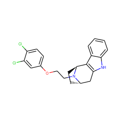 Clc1ccc(OCCN2[C@H]3CC[C@H]2c2c([nH]c4ccccc24)C3)cc1Cl ZINC000100753672