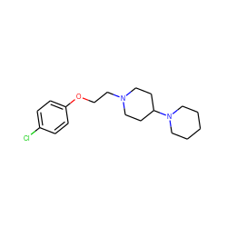 Clc1ccc(OCCN2CCC(N3CCCCC3)CC2)cc1 ZINC000040861525