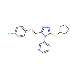 Clc1ccc(OCc2nnc(SC3CCCC3)n2-c2cccnc2)cc1 ZINC000095594149