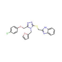 Clc1ccc(OCc2nnc(SCc3nc4ccccc4[nH]3)n2Cc2ccco2)cc1 ZINC000002329678