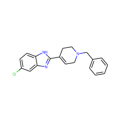 Clc1ccc2[nH]c(C3=CCN(Cc4ccccc4)CC3)nc2c1 ZINC000026284981