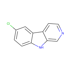 Clc1ccc2[nH]c3cnccc3c2c1 ZINC000013535819