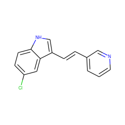 Clc1ccc2[nH]cc(/C=C/c3cccnc3)c2c1 ZINC000072106051