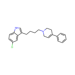 Clc1ccc2[nH]cc(CCCCN3CC=C(c4ccccc4)CC3)c2c1 ZINC000013728613