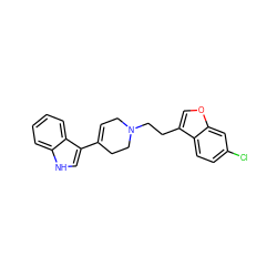 Clc1ccc2c(CCN3CC=C(c4c[nH]c5ccccc45)CC3)coc2c1 ZINC000038318720