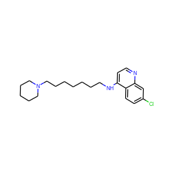 Clc1ccc2c(NCCCCCCCN3CCCCC3)ccnc2c1 ZINC000013472668