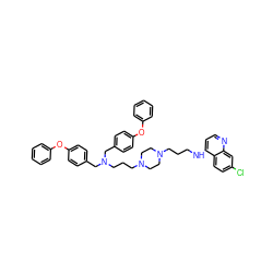 Clc1ccc2c(NCCCN3CCN(CCCN(Cc4ccc(Oc5ccccc5)cc4)Cc4ccc(Oc5ccccc5)cc4)CC3)ccnc2c1 ZINC000027639641