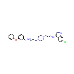 Clc1ccc2c(NCCCN3CCN(CCCNCc4cccc(Oc5ccccc5)c4)CC3)ccnc2c1 ZINC000027628227