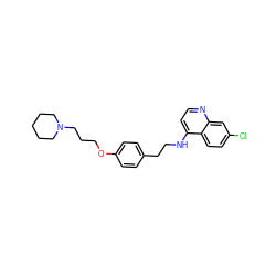 Clc1ccc2c(NCCc3ccc(OCCCN4CCCCC4)cc3)ccnc2c1 ZINC000013472675