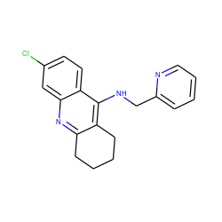 Clc1ccc2c(NCc3ccccn3)c3c(nc2c1)CCCC3 ZINC001772600016