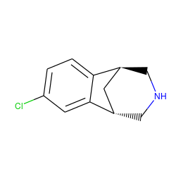 Clc1ccc2c(c1)[C@H]1CNC[C@H]2C1 ZINC000101033700