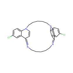 Clc1ccc2c(c1)C1=NCCCCCN=C3C=CN(CCCCCN2C=C1)c1ccc(Cl)cc13 ZINC000377846421