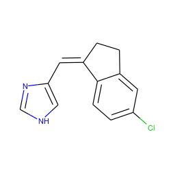 Clc1ccc2c(c1)CC/C2=C/c1c[nH]cn1 ZINC000100363570