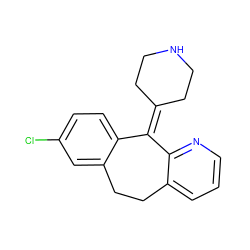 Clc1ccc2c(c1)CCc1cccnc1C2=C1CCNCC1 ZINC000000001261