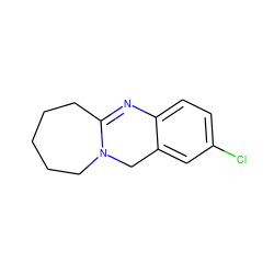 Clc1ccc2c(c1)CN1CCCCCC1=N2 ZINC000049925470