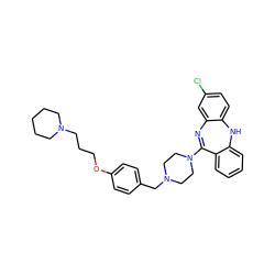 Clc1ccc2c(c1)N=C(N1CCN(Cc3ccc(OCCCN4CCCCC4)cc3)CC1)c1ccccc1N2 ZINC000044404864