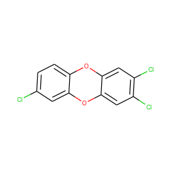 Clc1ccc2c(c1)Oc1cc(Cl)c(Cl)cc1O2 ZINC000002009946