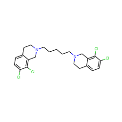 Clc1ccc2c(c1Cl)CN(CCCCCN1CCc3ccc(Cl)c(Cl)c3C1)CC2 ZINC000027872600