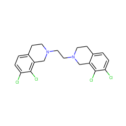 Clc1ccc2c(c1Cl)CN(CCN1CCc3ccc(Cl)c(Cl)c3C1)CC2 ZINC000027876269