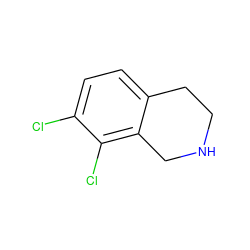 Clc1ccc2c(c1Cl)CNCC2 ZINC000024714117