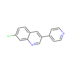 Clc1ccc2cc(-c3ccncc3)cnc2c1 ZINC000003832246