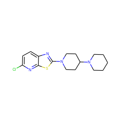 Clc1ccc2nc(N3CCC(N4CCCCC4)CC3)sc2n1 ZINC000045287876