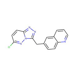 Clc1ccc2nnc(Cc3ccc4ncccc4c3)n2n1 ZINC000115369892