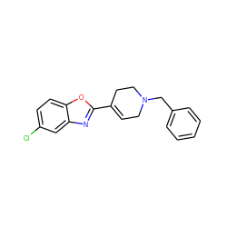 Clc1ccc2oc(C3=CCN(Cc4ccccc4)CC3)nc2c1 ZINC000026278173