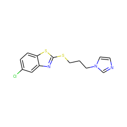 Clc1ccc2sc(SCCCn3ccnc3)nc2c1 ZINC000180428395