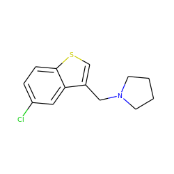 Clc1ccc2scc(CN3CCCC3)c2c1 ZINC000000330029