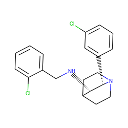 Clc1cccc([C@H]2[C@@H](NCc3ccccc3Cl)C3CCN2CC3)c1 ZINC000022939057