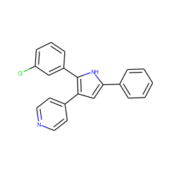 Clc1cccc(-c2[nH]c(-c3ccccc3)cc2-c2ccncc2)c1 ZINC000003832067