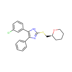 Clc1cccc(-c2[nH]c(SC[C@@H]3CCCCO3)nc2-c2ccccc2)c1 ZINC000013730604