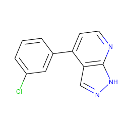 Clc1cccc(-c2ccnc3[nH]ncc23)c1 ZINC001772647418